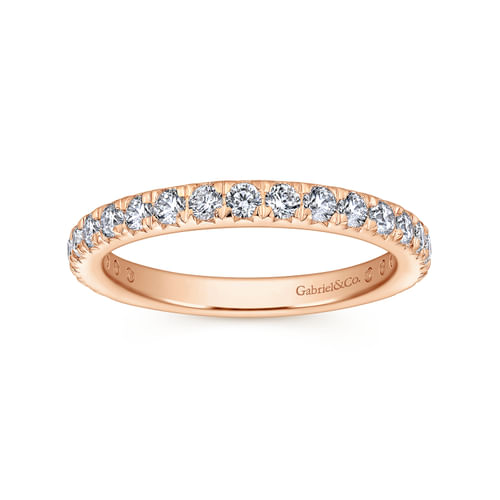 14K Rose Gold Micro Pavé Diamond Eternity Band