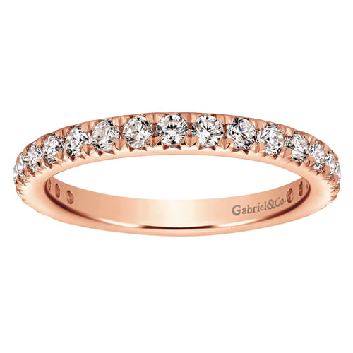 14K Rose Gold Micro Pavé Diamond Eternity Band