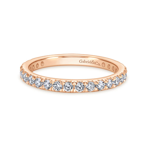 14K Rose Gold Micro Pavé Diamond Eternity Band