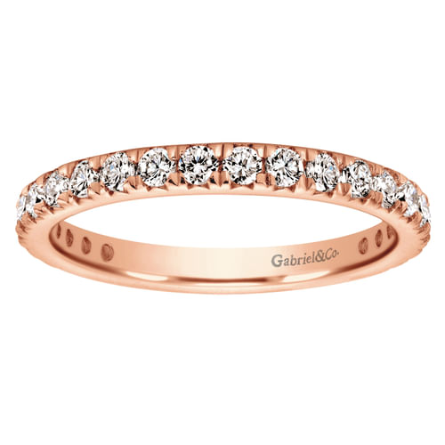 14K Rose Gold Micro Pavé Diamond Eternity Band