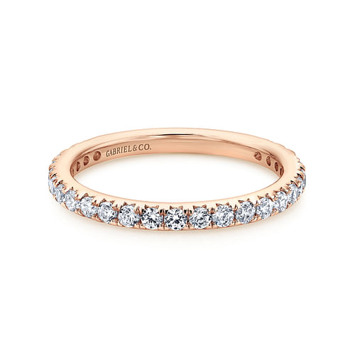 14K Rose Gold Micro Pavé Set Diamond Eternity Band