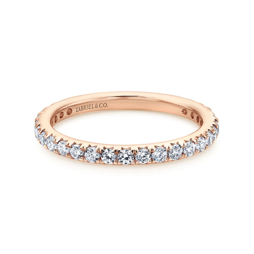 14K Rose Gold Micro Pavé Set Diamond Eternity Band