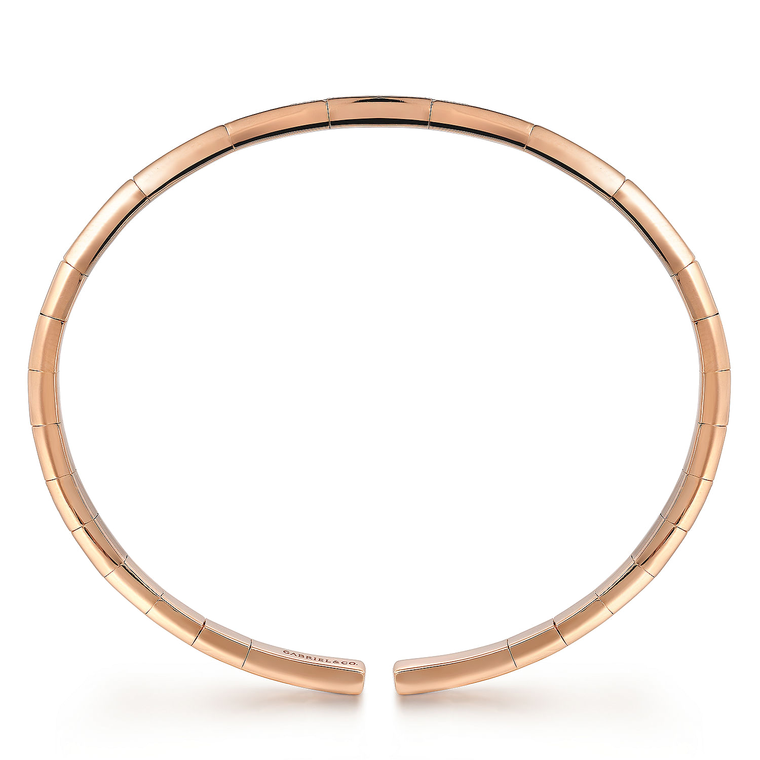 14K Rose Gold Open Bangle with Diamonds
