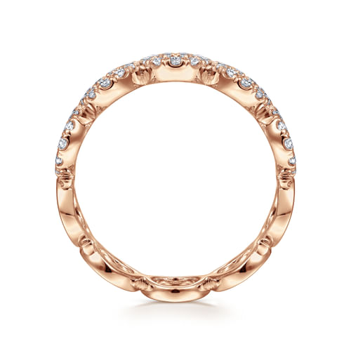 14K Rose Gold Open Circle Diamond Ring