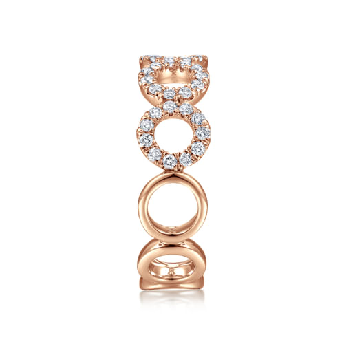 14K Rose Gold Open Circle Diamond Ring