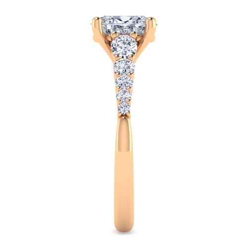 14K Rose Gold Oval Diamond Engagement Ring