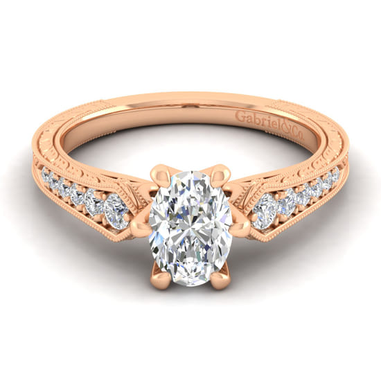 Gabriel - 14K Rose Gold Oval Diamond Engagement Ring Gabriel - 14K Rose Gold Oval Diamond Engagement Ring