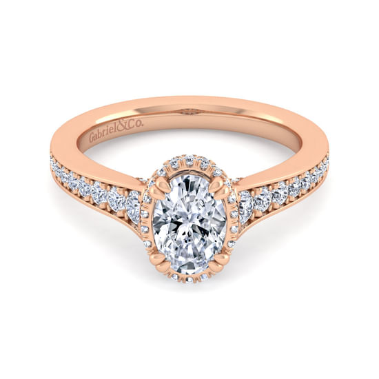Gabriel - 14K Rose Gold Oval Diamond Engagement Ring