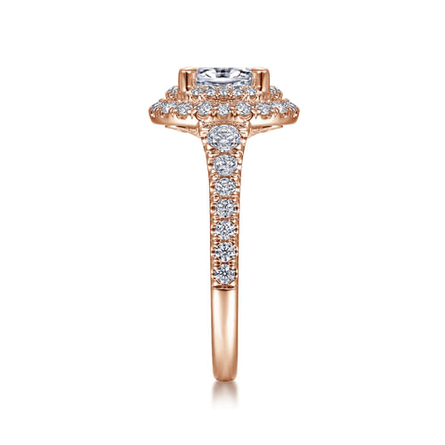 14K Rose Gold Oval Diamond Engagement Ring