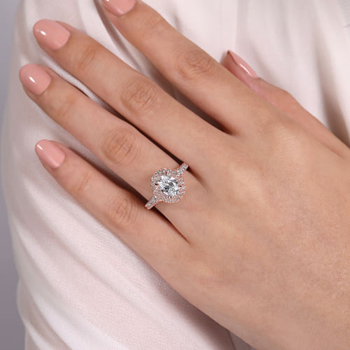 14K Rose Gold Oval Diamond Engagement Ring