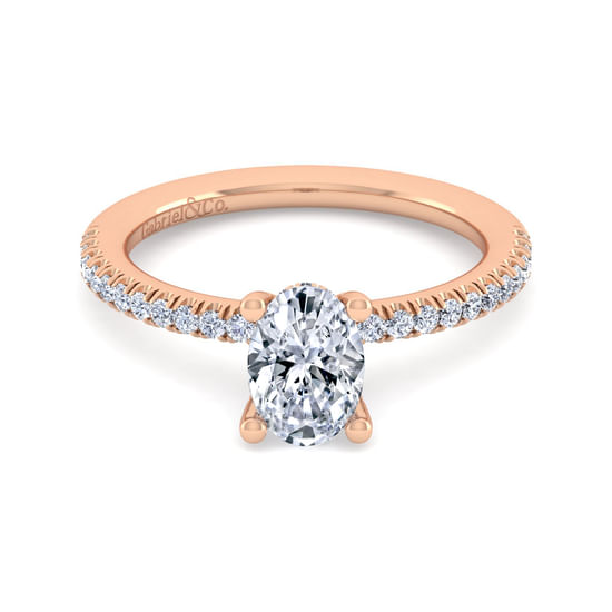 Gabriel - 14K Rose Gold Oval Diamond Engagement Ring