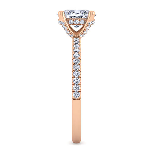 14K Rose Gold Oval Diamond Engagement Ring