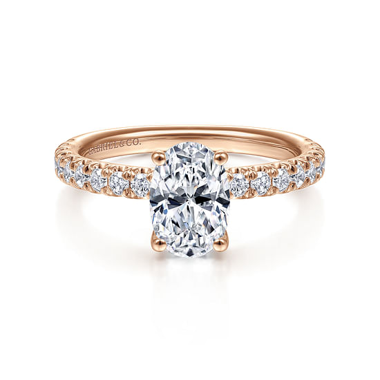 Gabriel - 14K Rose Gold Oval Diamond Engagement Ring