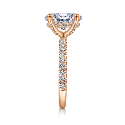 14K Rose Gold Oval Diamond Engagement Ring