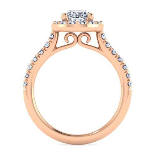 14K Rose Gold Oval Diamond Engagement Ring