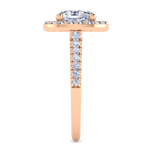 14K Rose Gold Oval Diamond Engagement Ring