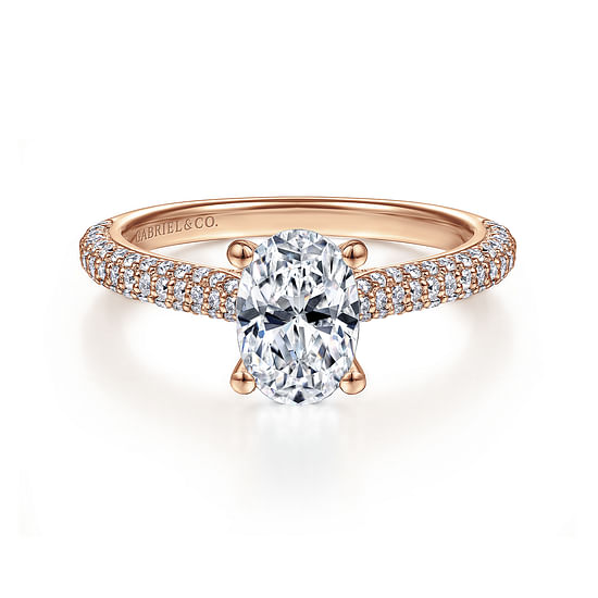 Gabriel - 14K Rose Gold Oval Diamond Engagement Ring