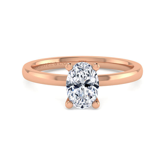 Gabriel - 14K Rose Gold Oval Diamond Engagement Ring