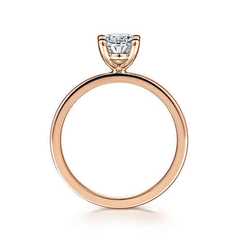 14K Rose Gold Oval Diamond Engagement Ring