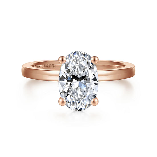 Gabriel - 14K Rose Gold Oval Diamond Engagement Ring