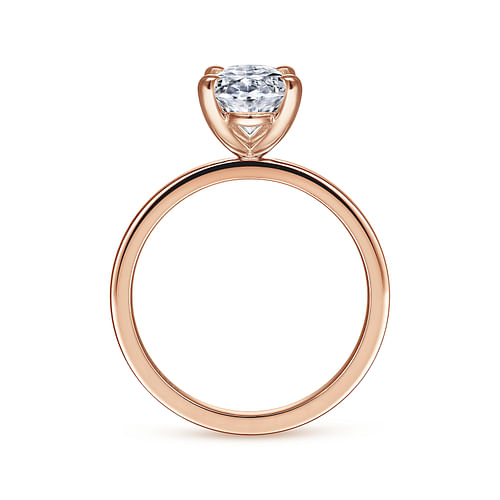 14K Rose Gold Oval Diamond Engagement Ring