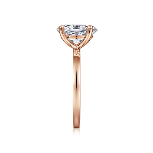 14K Rose Gold Oval Diamond Engagement Ring