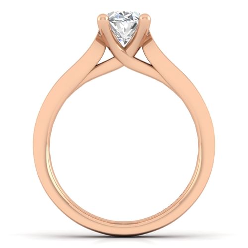 14K Rose Gold Oval Diamond Engagement Ring