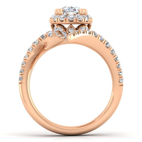14K Rose Gold Oval Halo Diamond Engagement Ring 14K Rose Gold Oval Halo Diamond Engagement Ring