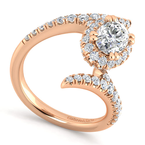 14K Rose Gold Oval Halo Diamond Engagement Ring 14K Rose Gold Oval Halo Diamond Engagement Ring