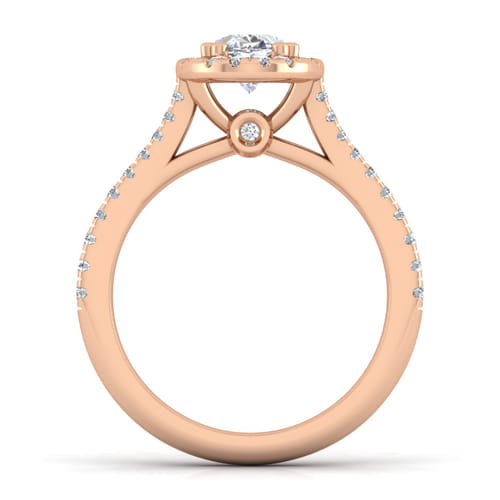 14K Rose Gold Oval Halo Diamond Engagement Ring 14K Rose Gold Oval Halo Diamond Engagement Ring