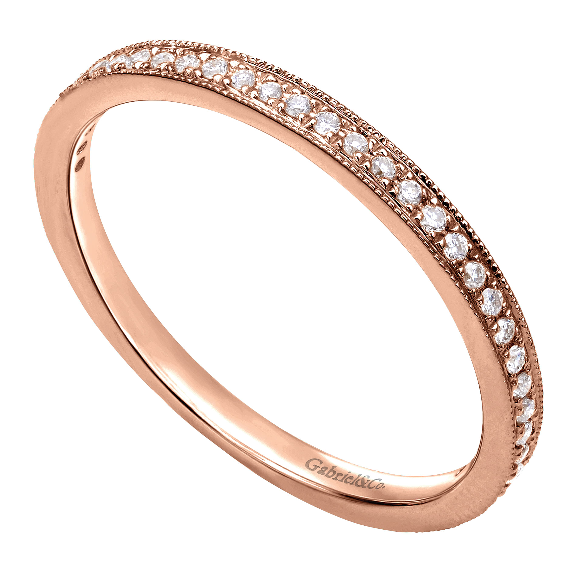 14K Rose Gold Pavé Diamond Eternity Stackable Ring