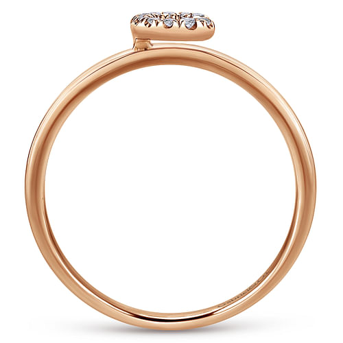 14K Rose Gold Pavé Diamond Uppercase C Initial Ring