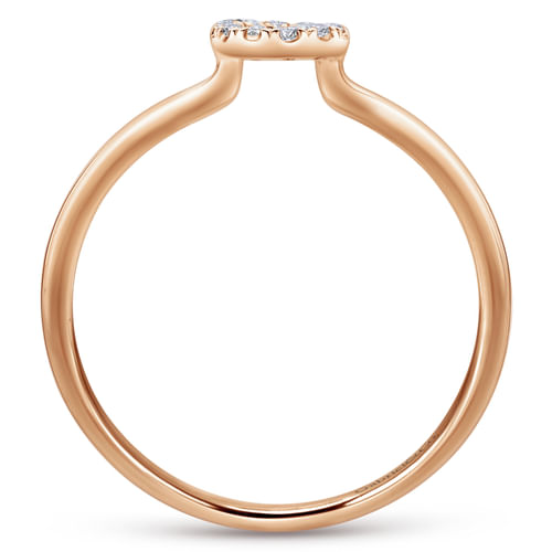 14K Rose Gold Pavé Diamond Uppercase G Initial Ring