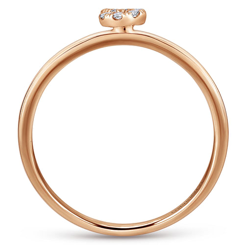 14K Rose Gold Pavé Diamond Uppercase S Initial Ring