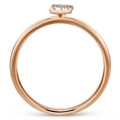 14K Rose Gold Pavé Diamond Uppercase Z Initial Ring