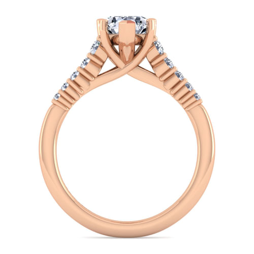 14K Rose Gold Pear Shape Diamond Engagement Ring