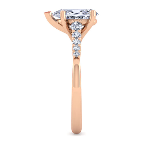 14K Rose Gold Pear Shape Diamond Engagement Ring
