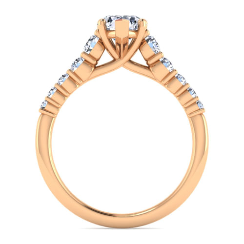 14K Rose Gold Pear Shape Diamond Engagement Ring