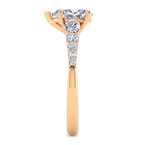 14K Rose Gold Pear Shape Diamond Engagement Ring