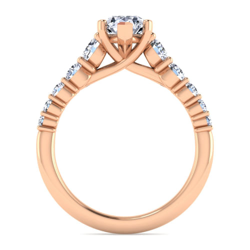 14K Rose Gold Pear Shape Diamond Engagement Ring