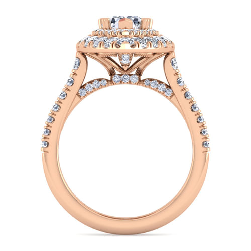 14K Rose Gold Pear Shape Diamond Engagement Ring