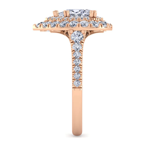 14K Rose Gold Pear Shape Diamond Engagement Ring