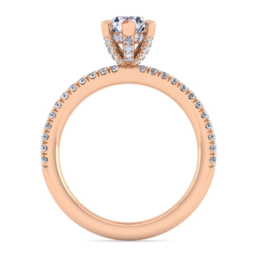 14K Rose Gold Pear Shape Diamond Engagement Ring