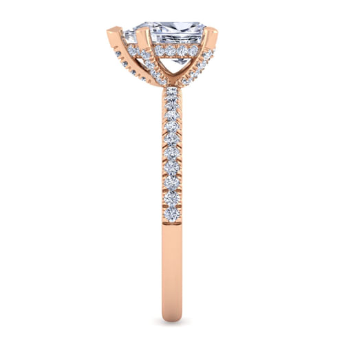 14K Rose Gold Pear Shape Diamond Engagement Ring