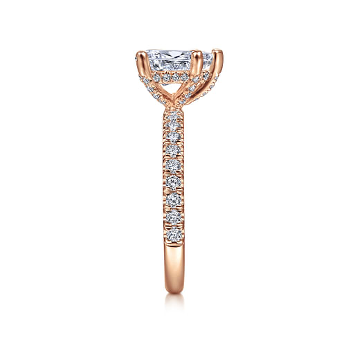 14K Rose Gold Pear Shape Diamond Engagement Ring