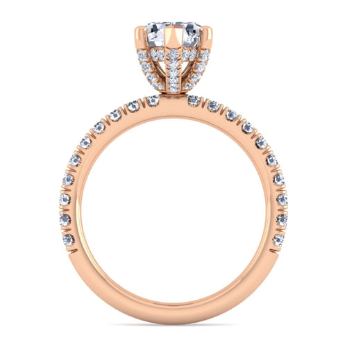14K Rose Gold Pear Shape Diamond Engagement Ring