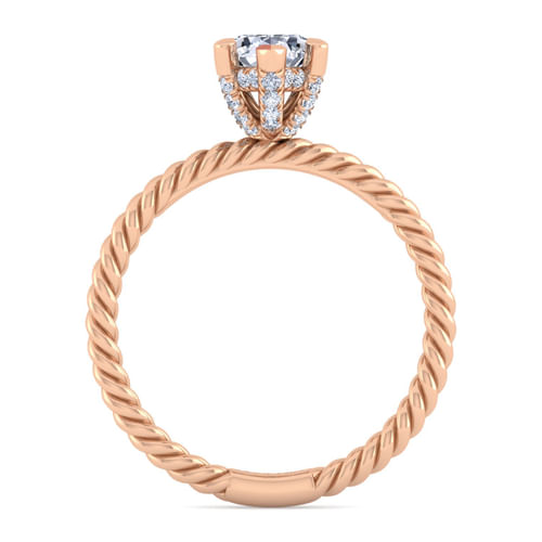 14K Rose Gold Pear Shape Diamond Engagement Ring