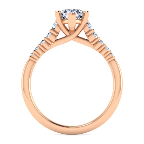 14K Rose Gold Pear Shape Diamond Engagement Ring