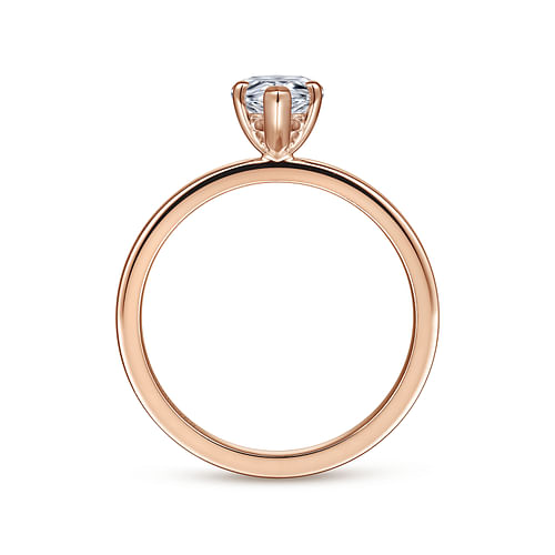 14K Rose Gold Pear Shape Diamond Engagement Ring