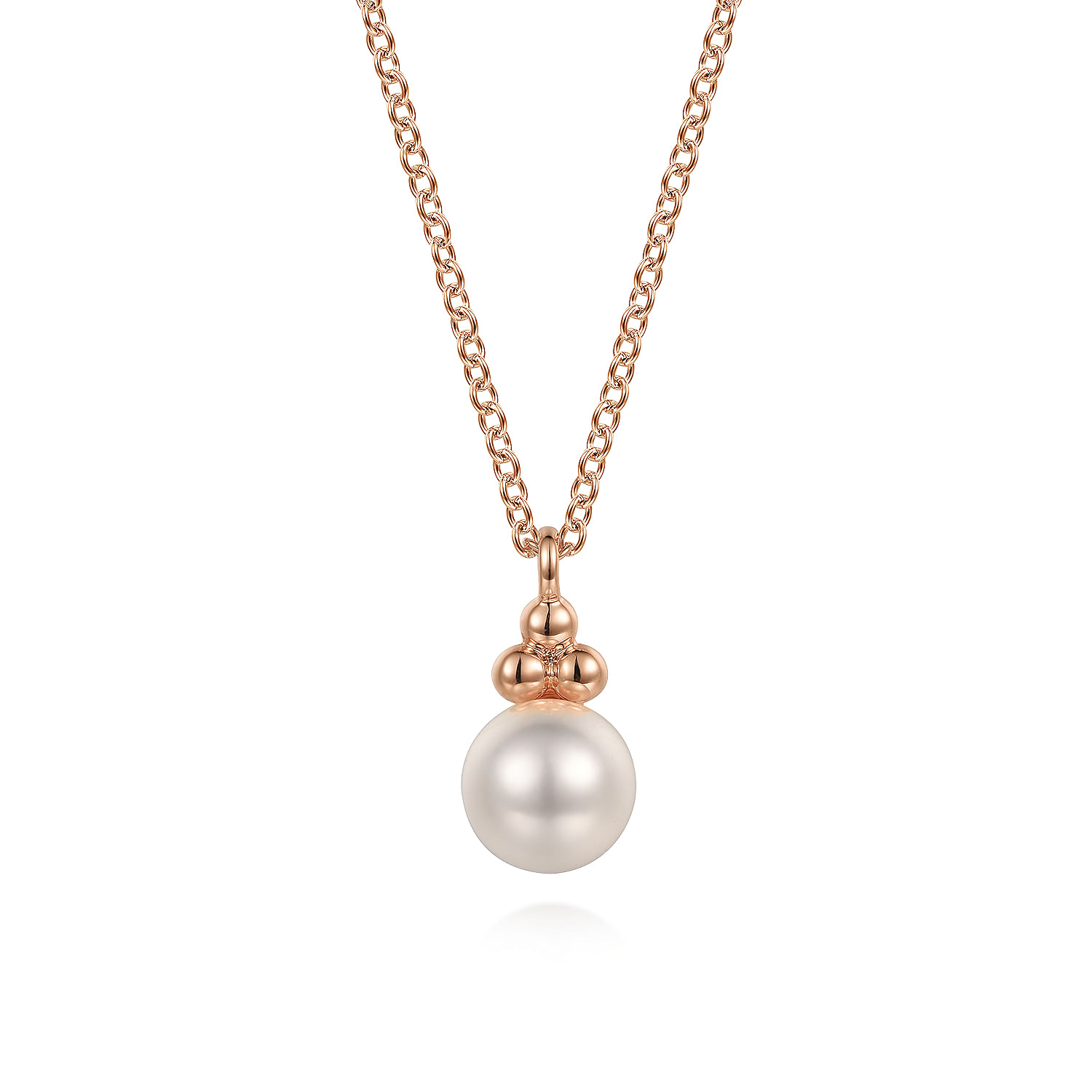 Gabriel - 14K Rose Gold Pearl Bujukan Drop Pendant Necklace